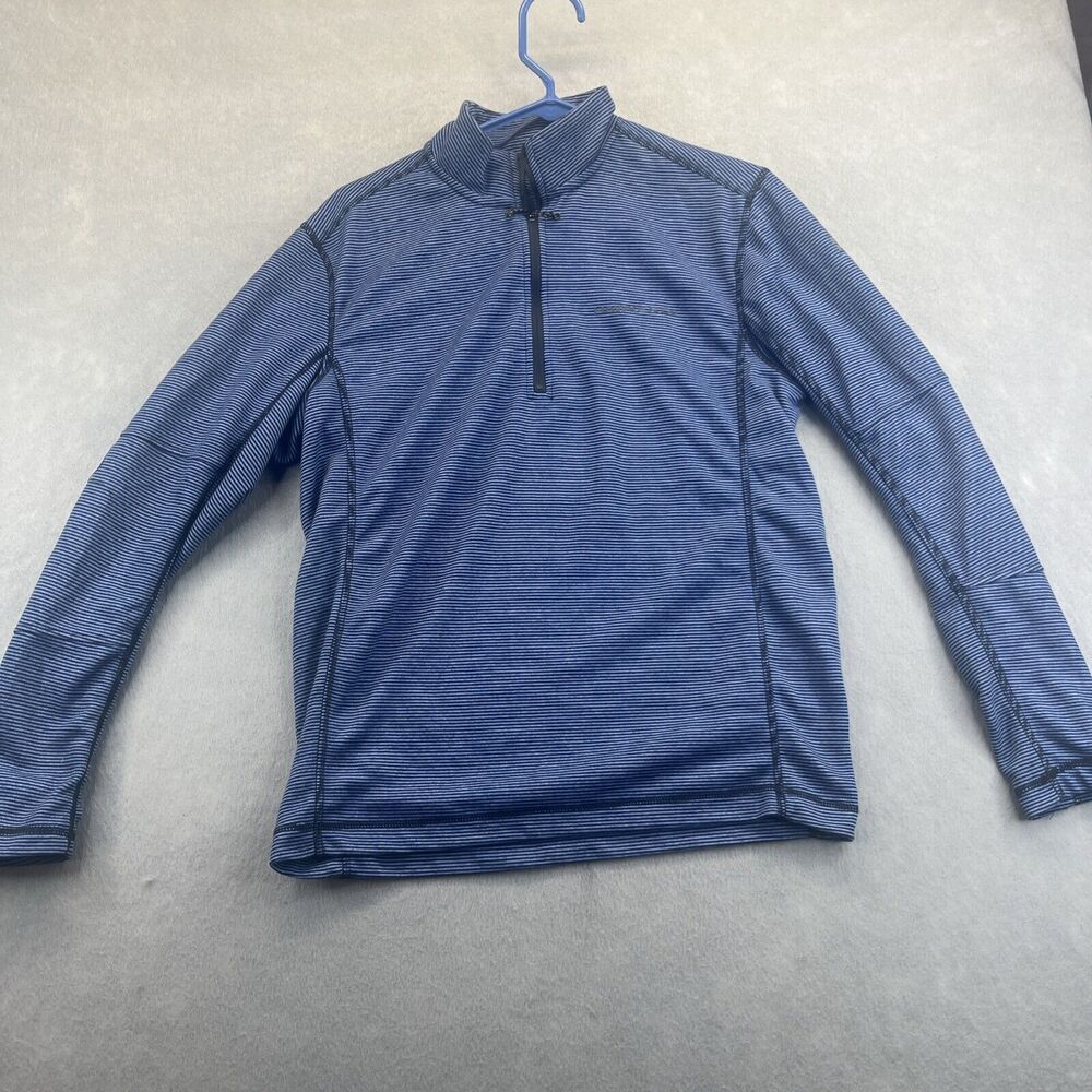 HAWKE & CO Performance Sportswear 1/4 Zip Sweatshirt Blue Black Womens Sz Small